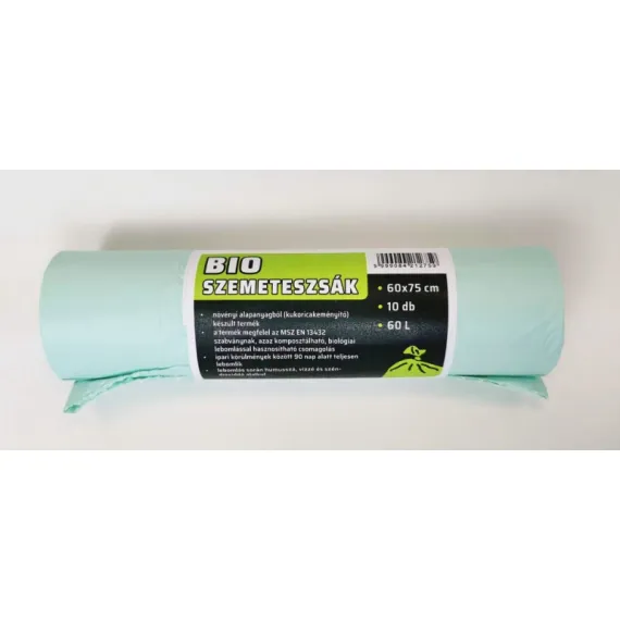 Szemeteszsák komposztálható pla 60x75cm 60 l /10 db=1 roll/