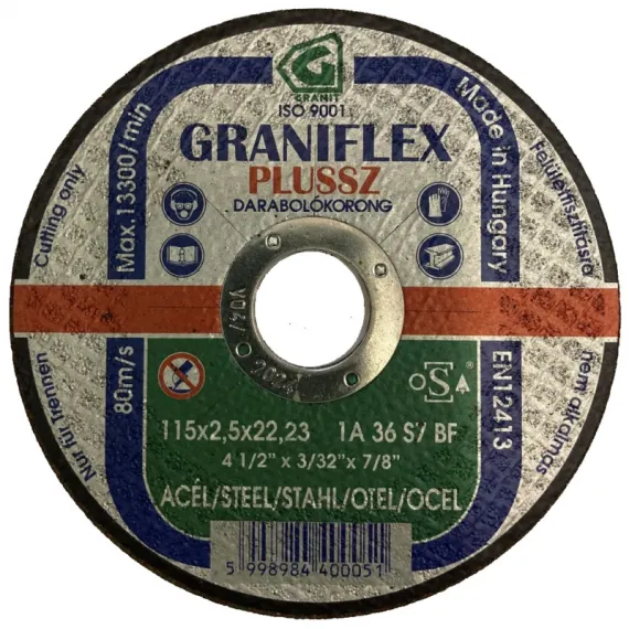 Vágókorong fém 115x2.5x22.2 grani./25 db