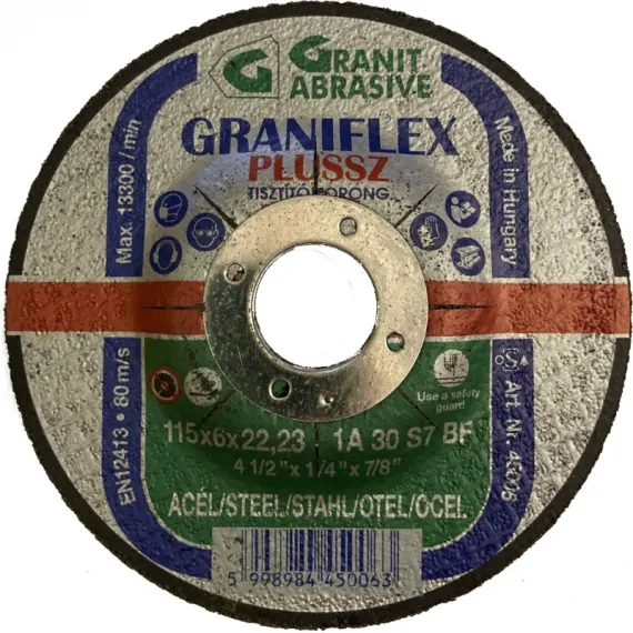 Tisztítókorong fém 115x6 grani./10 db
