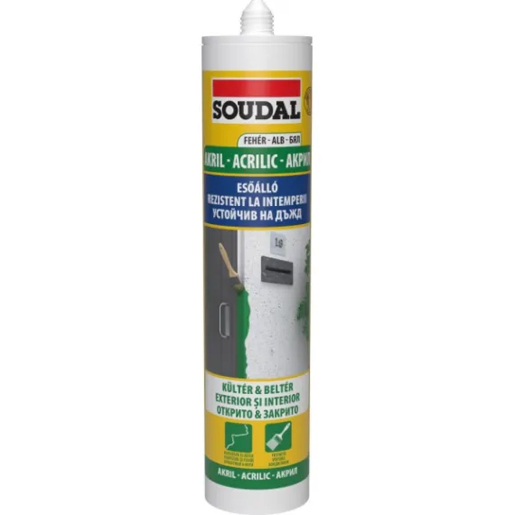Tömítő akril esőálló fehér 280 ml soudal