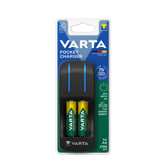 Varta akkutöltő pocket + 4x2100mah aa (aa/aaa) 420min