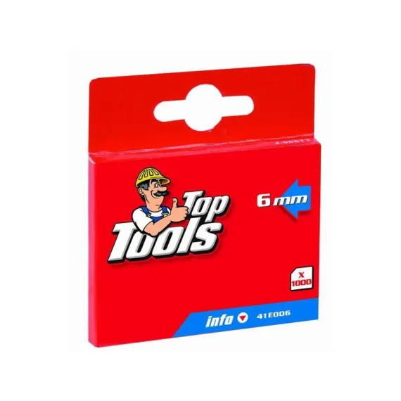 Tűzőkapocs Top Tools 41e006 6 mm/1000 db j tip,