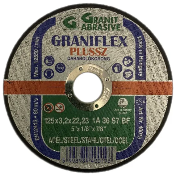 Vágókorong fém 125x3.2x22.2 grani./25 db