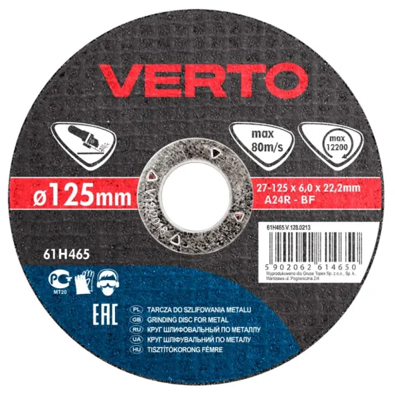 Tisztítókorong fém 125x6 Verto 61h465