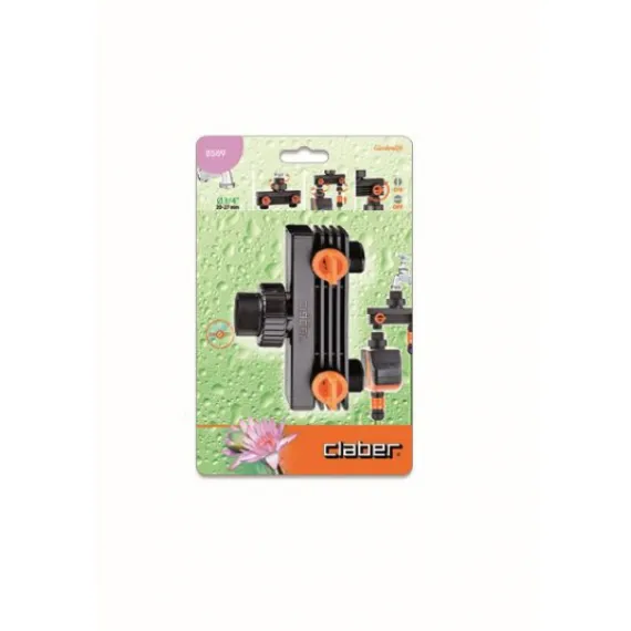 Vízelosztó Claber 8589 3/4", 2 ágú zárható blister