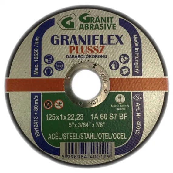 Vágókorong fém 125x1.0x22.2 grani./25 db