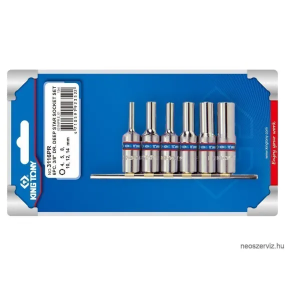 3116PR 6 RÉSZES TORX HOSSZU DUGÓKULCS KÉSZLET 3/8"