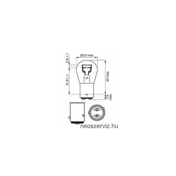 203430 12V 21/4W LONG LIFE BAZ15d - SCT IZZÓ