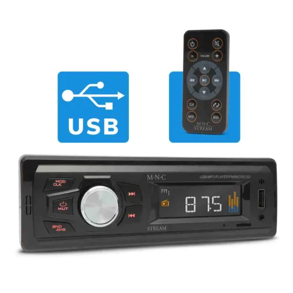 FEJEGYSÉG MP3+RÁDIÓ FM, TUNER, SD, USB, TÁVIRÁNYÍTÓ 39709 M.N.C. Stream FELSZERELÉS