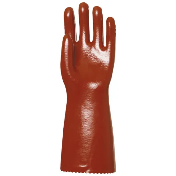 MÁRTOTT PVC KESZTYŰ, BORDÓ, SAV/LÚG/OLAJÁLLÓ, 40CM 10, Méret: 10