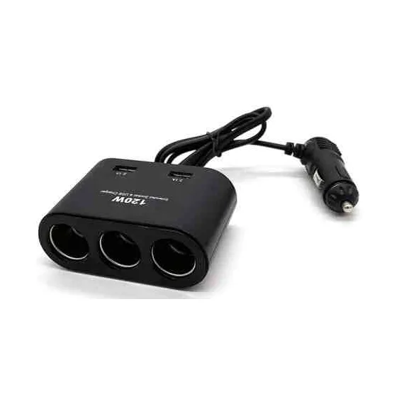 Szivargyújtó elosztó 3-as + 2 USB aljzat 12/24V - MAX 120W 13245 AUTOLIFE