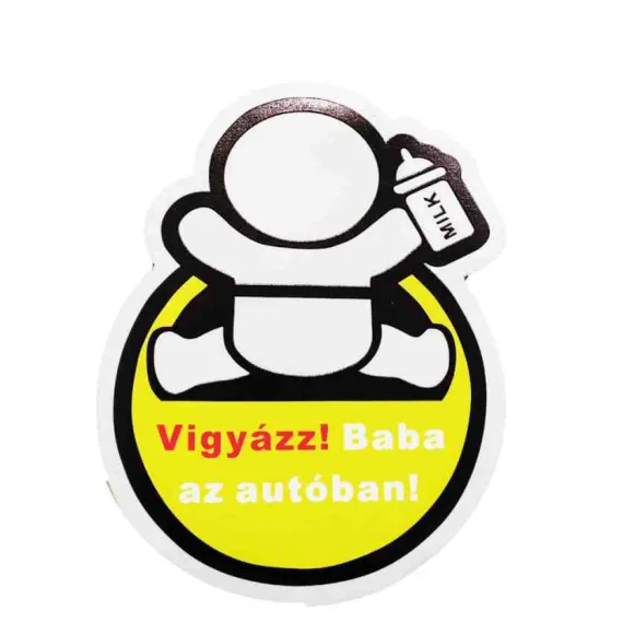Vigyázz! Baba az autóban! Mágneses matrica AUTOLIFE