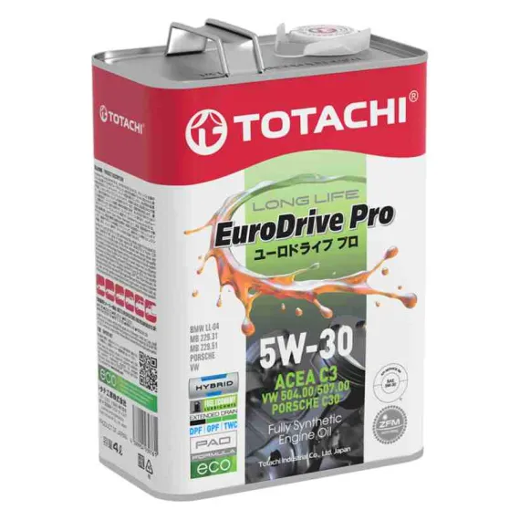 Totachi Eurodrive Pro Long Life 5w30 4L API SN ACEA C3 MB229.51 VW 507.00 LL04 Porsche C30