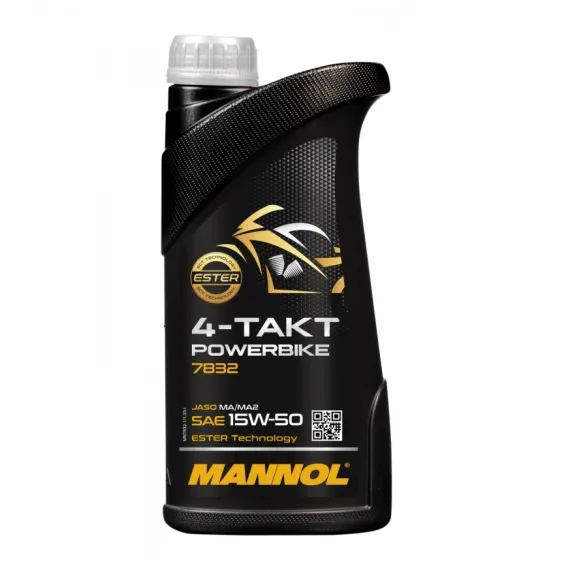 MANNOL 4-TAKT POWERBIKE 4T 15W50 1L 7832 API SM JASO MA/MA2 DUCATI YAMAHA SUZUKI HONDA