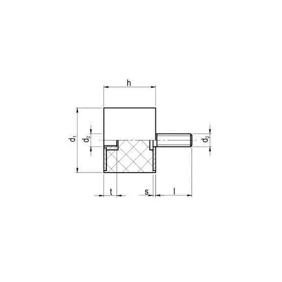 GUMIBAK UNIVERZÁLIS ST-2 M8 D65 H35 1 CSAVAR+ 1 BELSŐMENETES SKODA H MOTORTARTÓ EGYÉB