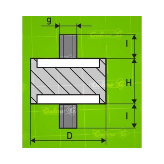 GUMIBAK UNIVERZÁLIS ST-1 M8 d40-h25mm kétcsavaros GUFERO EGYÉB