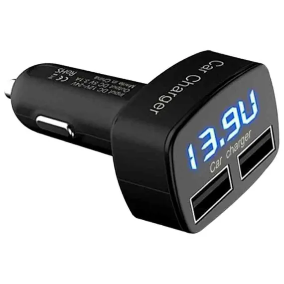 Digitális voltmérő 2 USB 3,1A EC2 W16134-1 (AE-WF021-2) AUTOLIFE