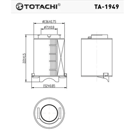TA-1949 Totachi levegőszűrő C14130/1 SB2138 SZŰRŐK