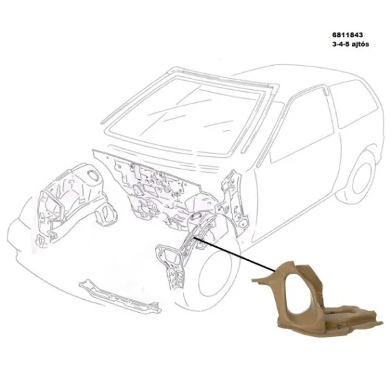6 HOSSZT. GERENDA Első DOBLEMEZ JAVÍTÓVAL BAL 6811843 SUZUKI