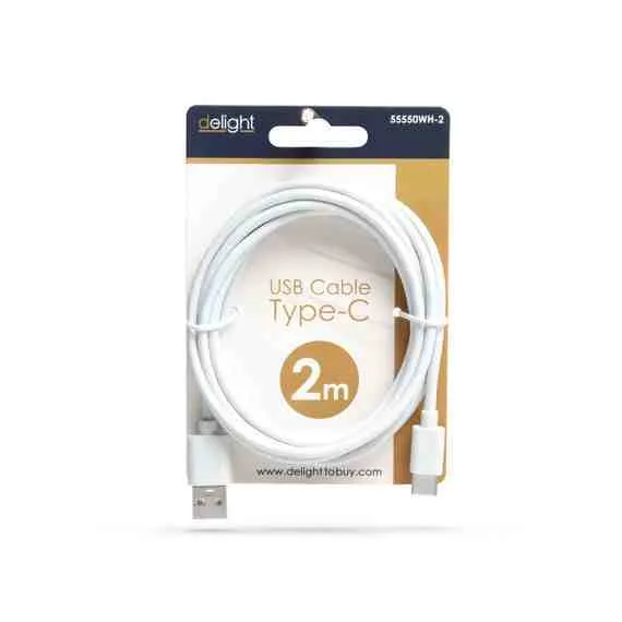ADATKÁBEL USB-C fehér 2m 55550WH-2 FELSZERELÉS