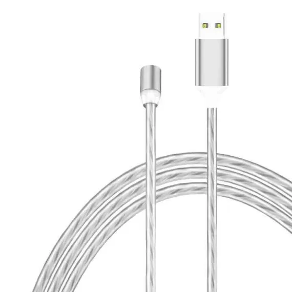 Apple LIGHTNING világító LED töltőkábel kábel - fehér színben (1in1W) AUTOLIFE