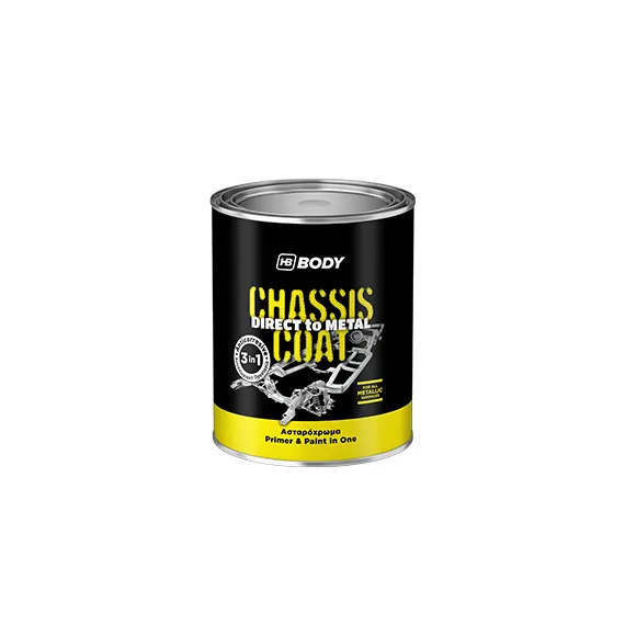 CHASSIS COAT FEKETE ALAPOZÓ ÉS FESTÉK EGYBEN RAL 9005 750ml DIRECT TO METAL 3 az 1-ben HB BODY