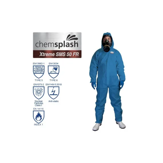 Chemsplash Xtreme SMS 50 lángálló overál 5/6 - kék - M, Szín: kék, Méret: M