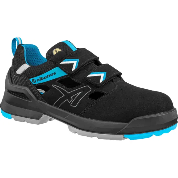 Albatros Forge Air Black/Blue XW Low S1 ESD FO SR munkavédelmi szandál - fekete/kék - 36, Szín: fekete/kék, Méret: 36