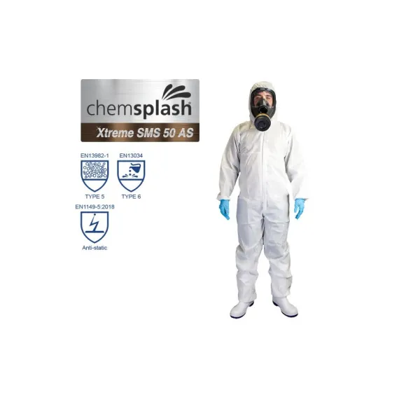 Chemsplash Xtreme SMS 50 antisztatikus overál - fehér - S, Szín: fehér, Méret: S