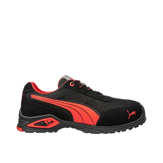 Puma Madrid S1PL FO SR munkavédelmi cipő - fekete/piros - 45, Szín: fekete/piros, Méret: 45