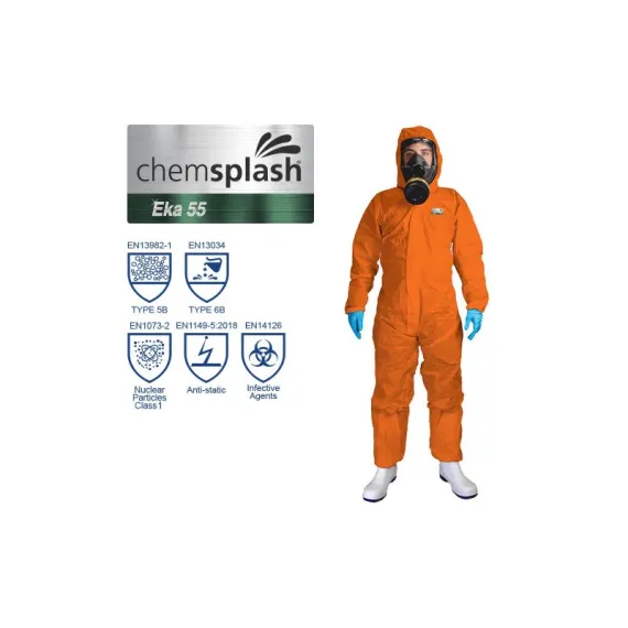 Chemsplash Eka 55 overál lábrésszel 5B/6B - narancs - XXL, Szín: narancs, Méret: XXL