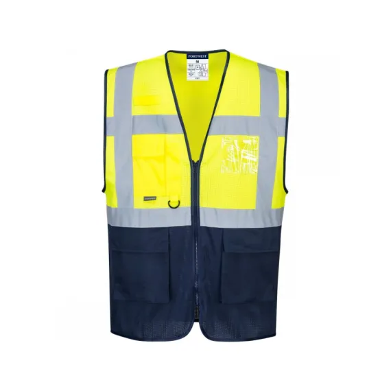 C377 - Hi-Vis kéttónusú MeshAir Executive mellény - sárga - XXL, Szín: sárga, Méret: XXL