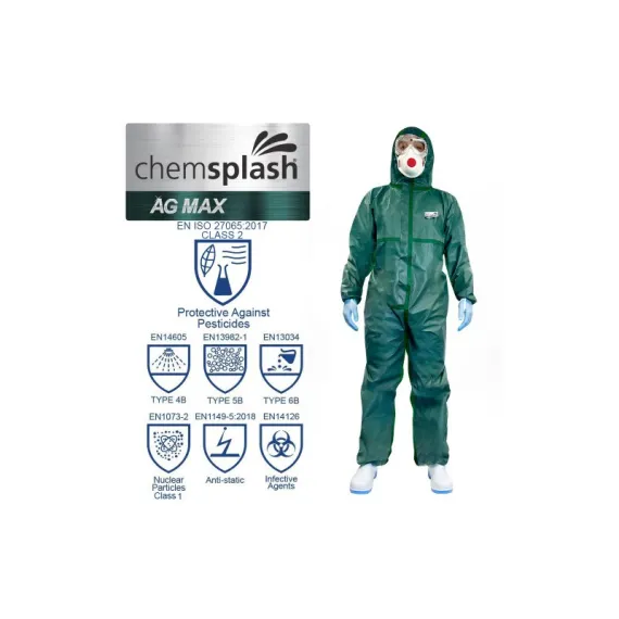 Chemsplash AG MAX antisztatikus overál 4B/5B/6B - zöld - M, Szín: zöld, Méret: M
