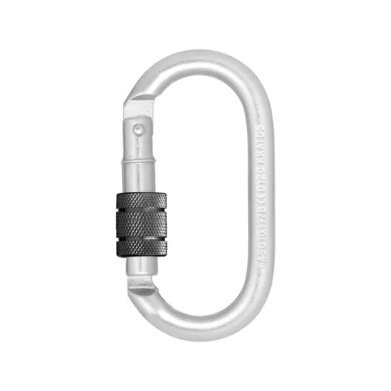Kratos csavarosan zárható (keylock) acél karabiner, 15mm nyitótávolsággal - fém