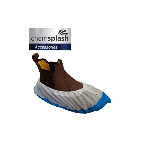 Chemsplash CPE Compressed PE Deluxe cipővédő (400db) - fehér/kék - egy méret