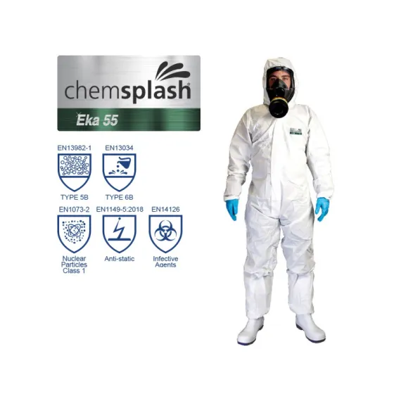 Chemsplash Eka 55 overál 5B/6B - fehér - 6XL, Szín: fehér, Méret: 6XL