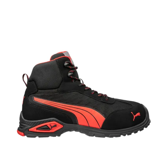 Puma Madrid S1PL FO SR munkavédelmi bakancs - fekete/piros - 46, Szín: fekete/piros, Méret: 46