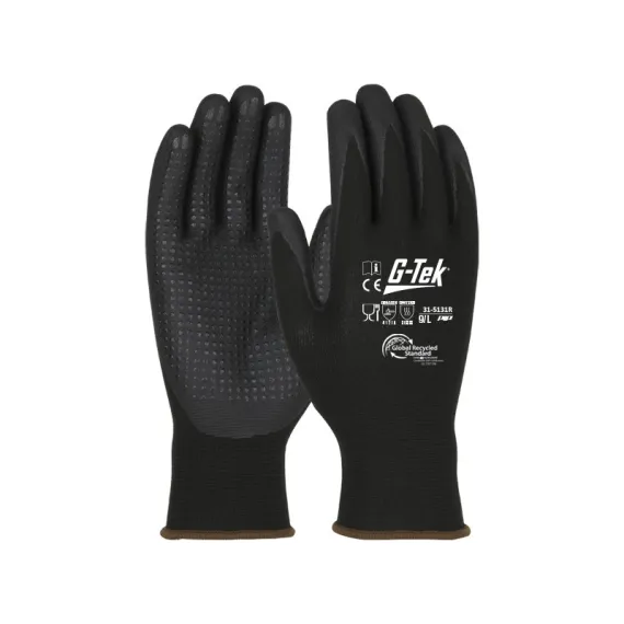 G-TEK 3RX 15G kötött, nitrilhab tenyérmártott munkavédelmi kesztyű - fekete - 12/3XL, Szín: fekete, Méret: 12/3XL