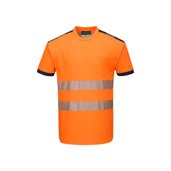 T181 -  Jól láthatósági Vision póló - narancs/navy - 3XL, Szín: narancs/navy, Méret: 3XL