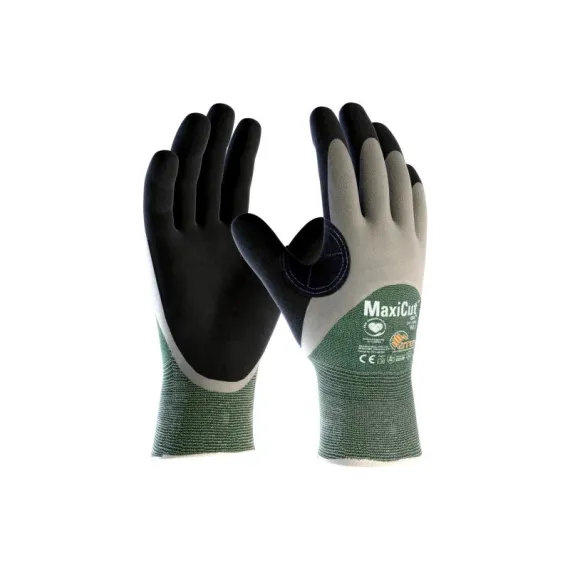 ATG Maxicut Oil 3/4-ig mártott kesztyű - 34-305 - fekete/szürke/zöld - 10/XL, Szín: fekete/szürke/zöld, Méret: 10/XL
