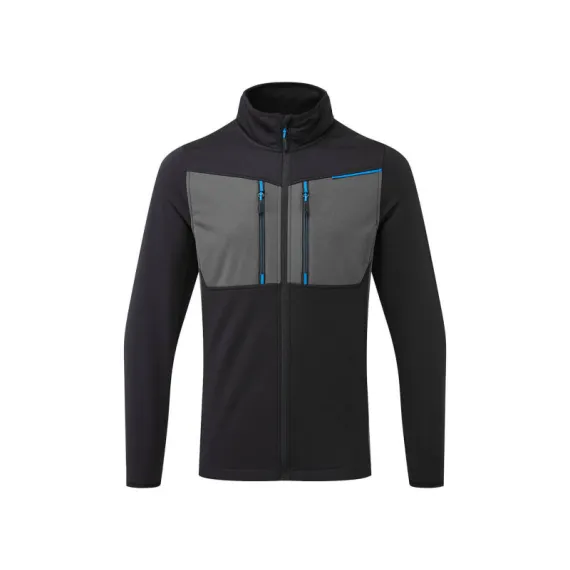 T756 - WX3 zippzáras polár - fekete - XL, Szín: fekete, Méret: XL