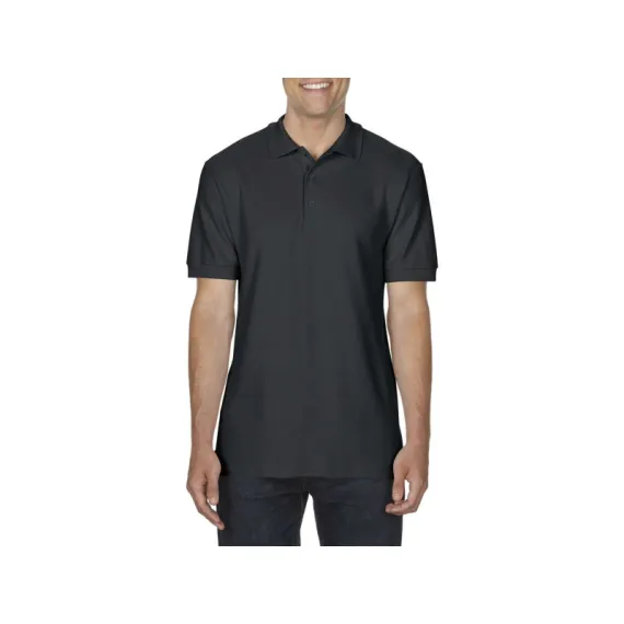 GildanŽ Premium CottonŽ Adult double pique póló - fekete - XXL, Szín: fekete, Méret: XXL