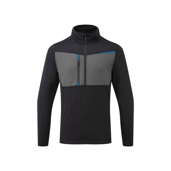 T755 - WX3 félzippzáras polár - fekete/szürke - 3XL, Szín: fekete/szürke, Méret: 3XL