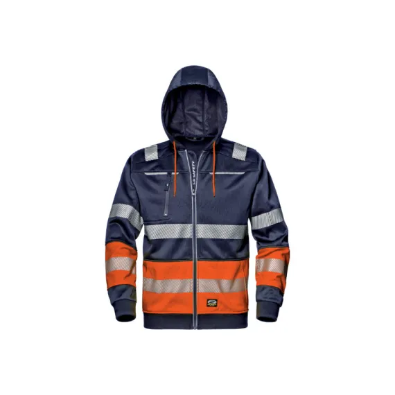 Sir Safety System Hi-Vis Contrast kapucnis melegítőfelső - kék/narancs - S, Szín: kék/narancs, Méret: S