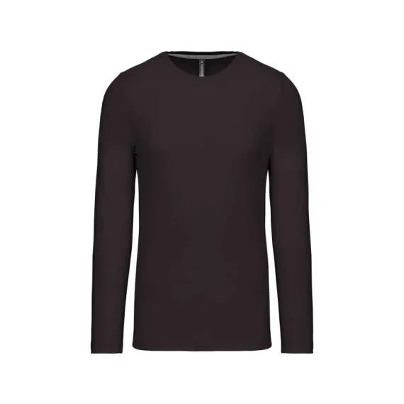 Kariban hosszú ujjú környakú póló - Sötét szürke - 3XL, Szín: sötét szürke, Méret: 3XL