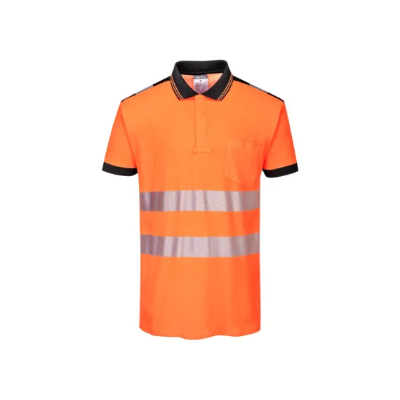 T180 - Jól láthatósági Vision pólóing - narancs/fekete - 5XL, Szín: narancs/fekete, Méret: 5XL