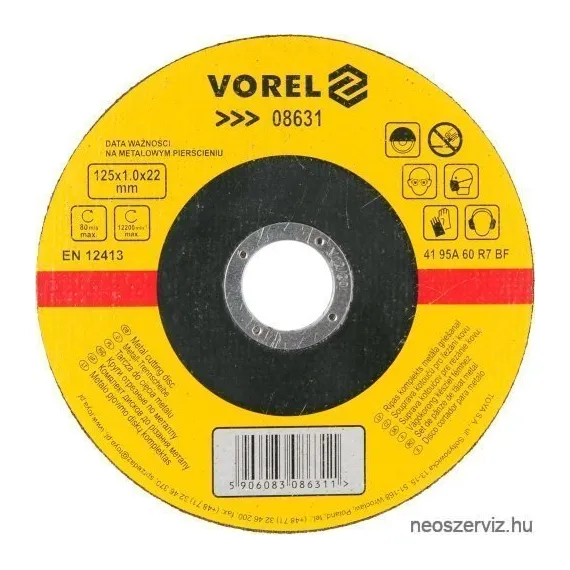 08631 FÉMVÁGÓKORONG FLEXRE 125/1mm