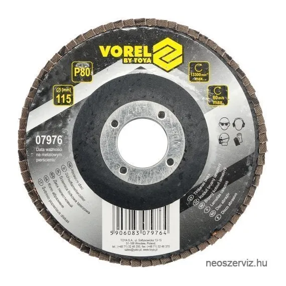 07976 LAMELLÁS CSISZOLÓTÁRCSA 115-ŐS P80