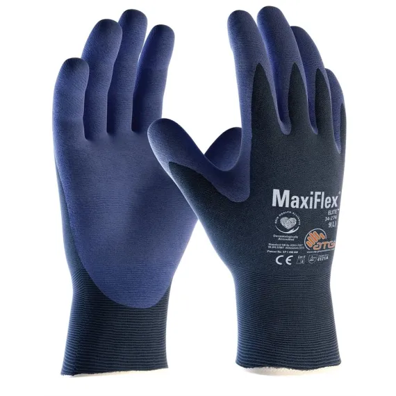 ATG MaxiFlex Elite védőkesztyű - 34-274 - fekete - 8/M, Szín: fekete, Méret: 8/M