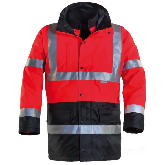 FLUO 4/1PE PIROS/FEKETE KABÁT M